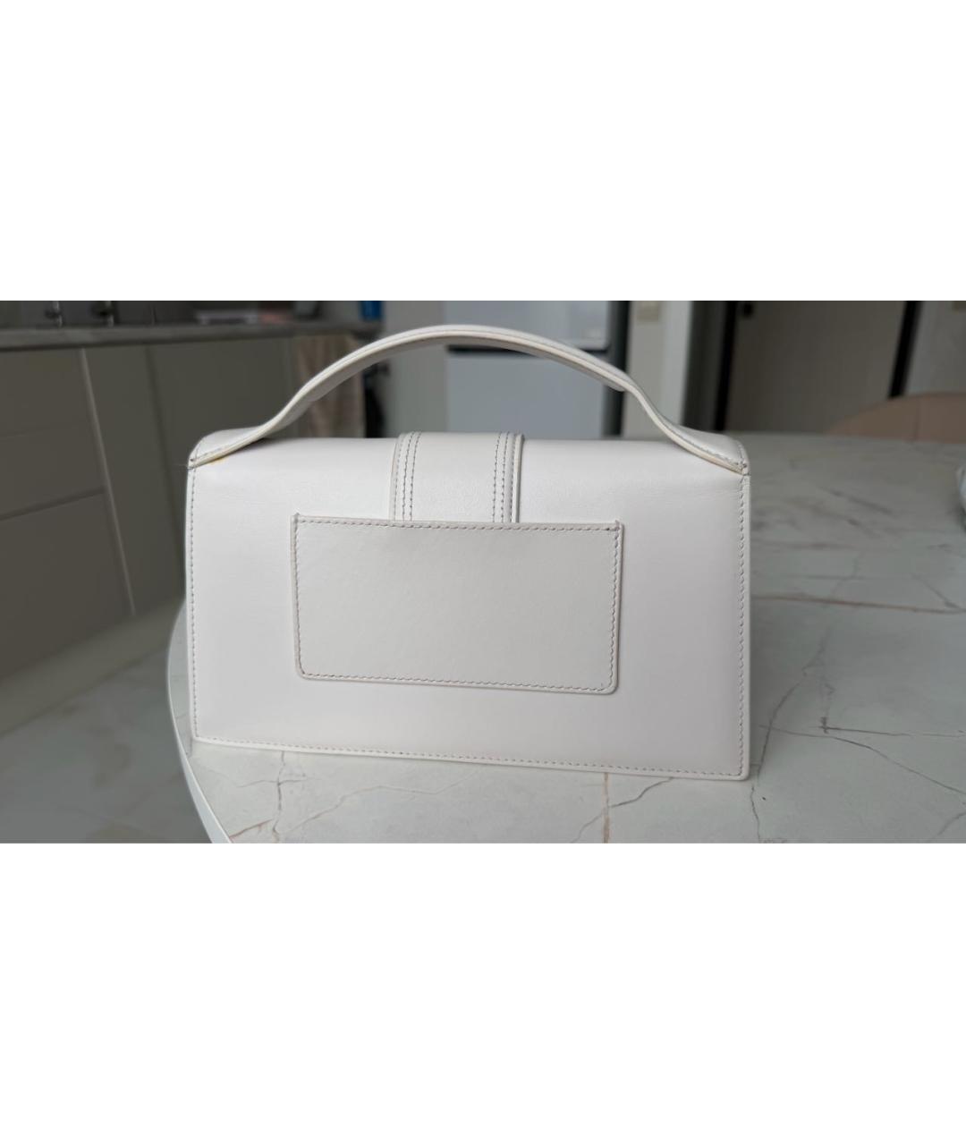 JACQUEMUS Белая кожаная сумка с короткими ручками, фото 2