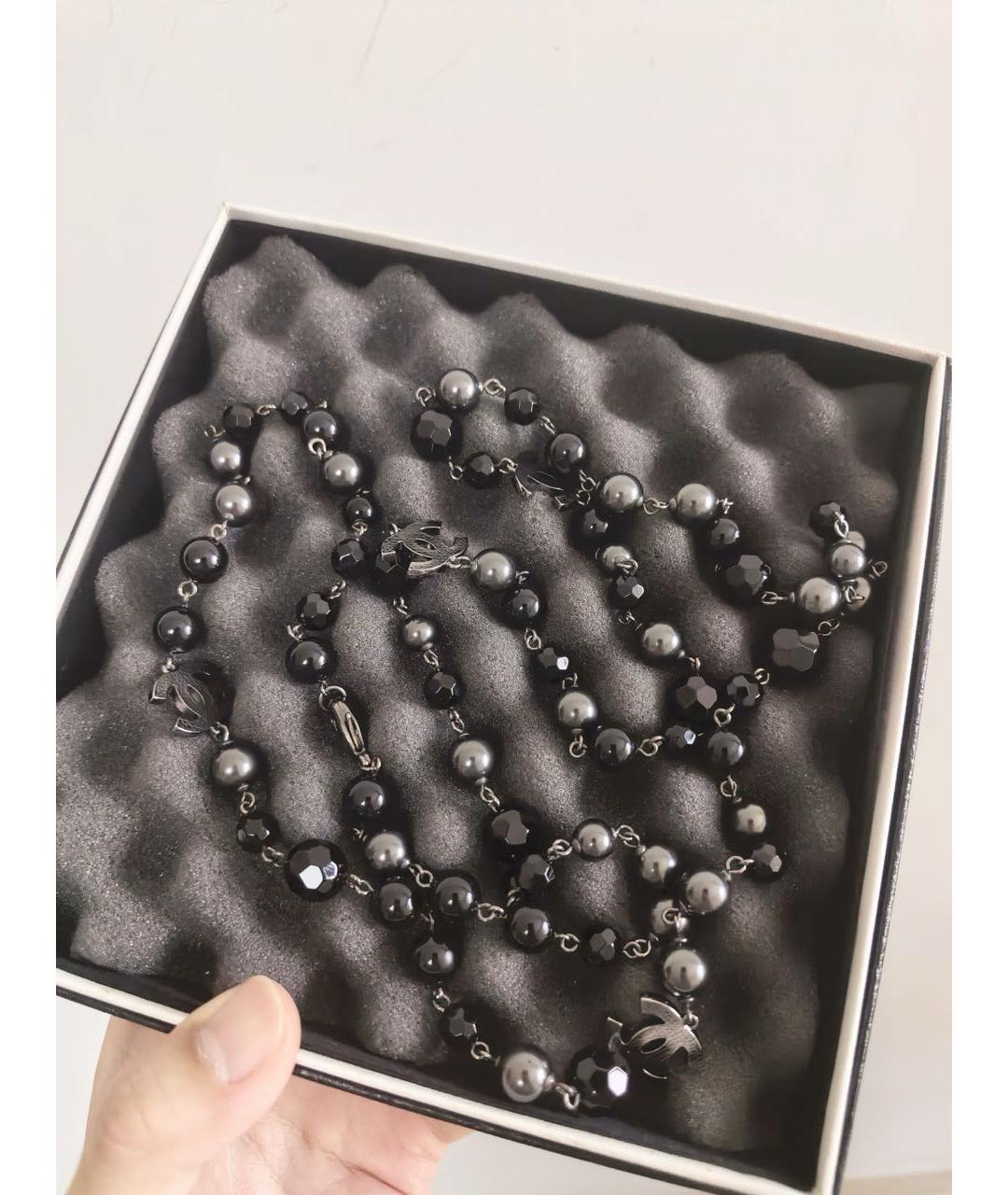 CHANEL Черное колье, фото 3