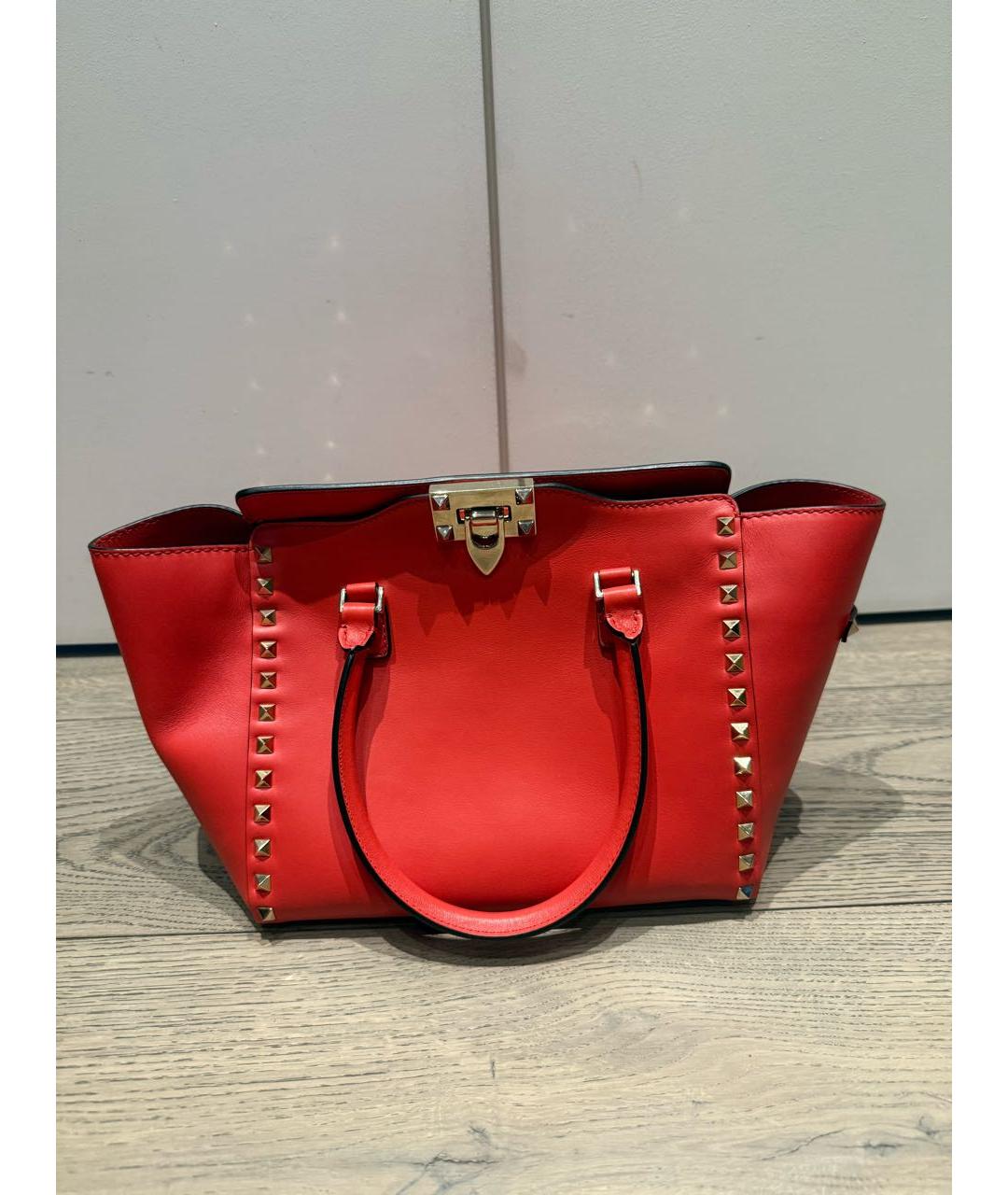 VALENTINO Красная кожаная сумка тоут, фото 6