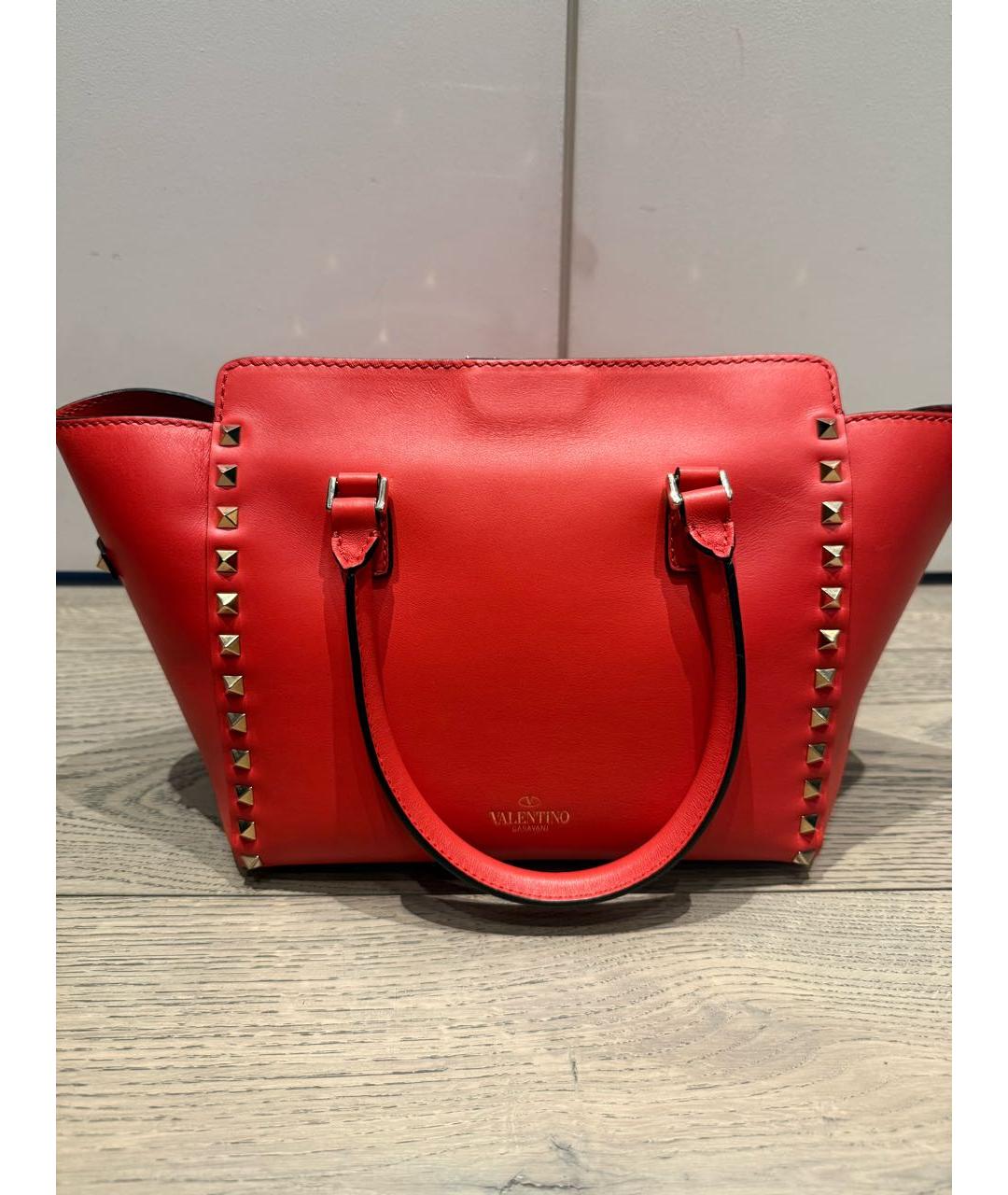 VALENTINO Красная кожаная сумка тоут, фото 4
