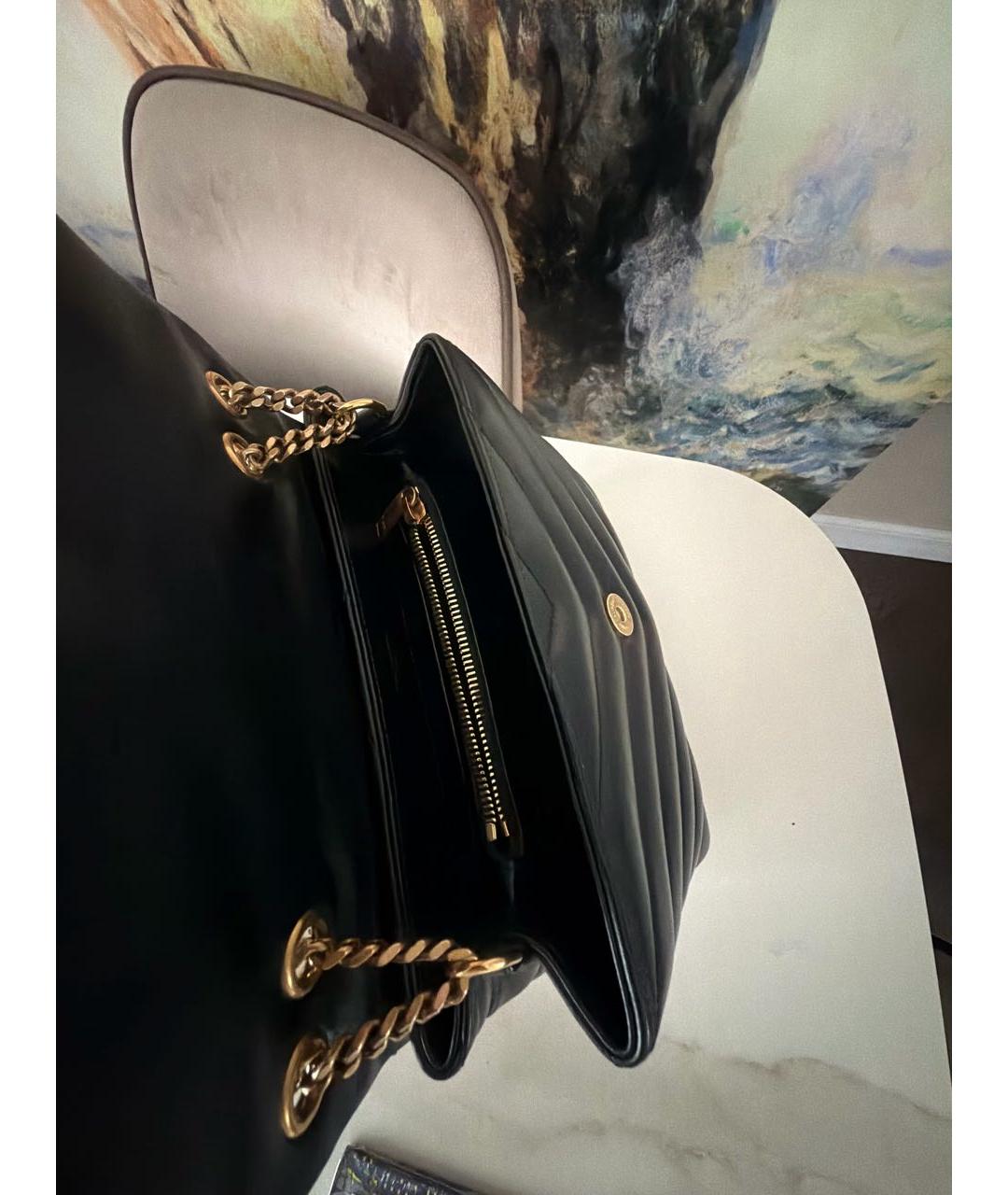 SAINT LAURENT Черная кожаная сумка через плечо, фото 3
