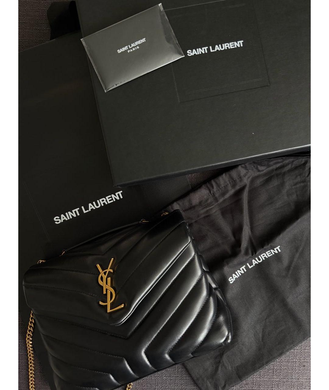 SAINT LAURENT Черная кожаная сумка через плечо, фото 5