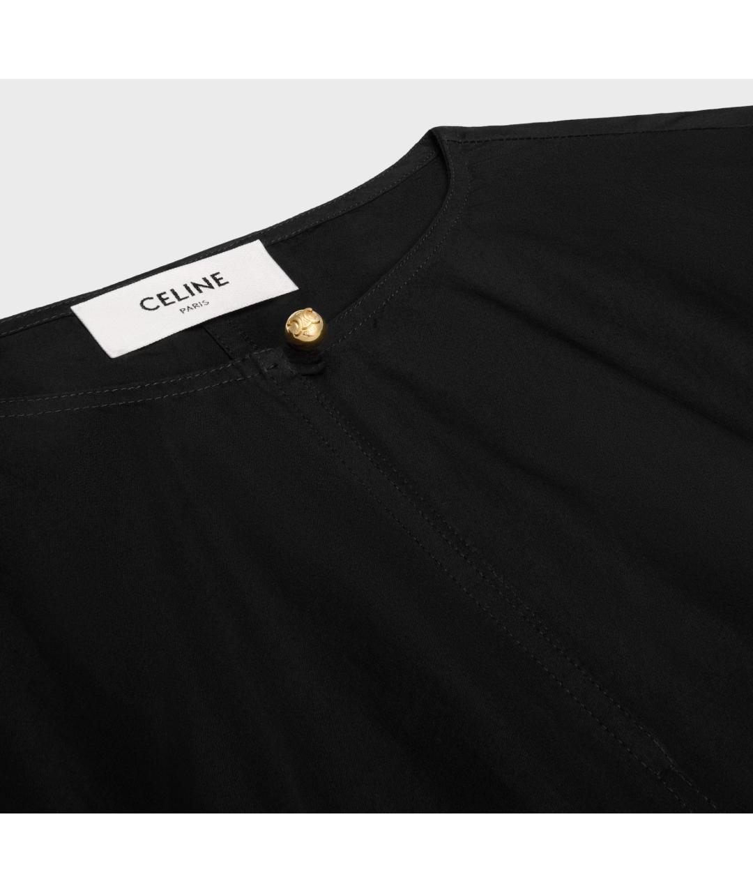 CELINE Черное хлопковое повседневное платье, фото 3
