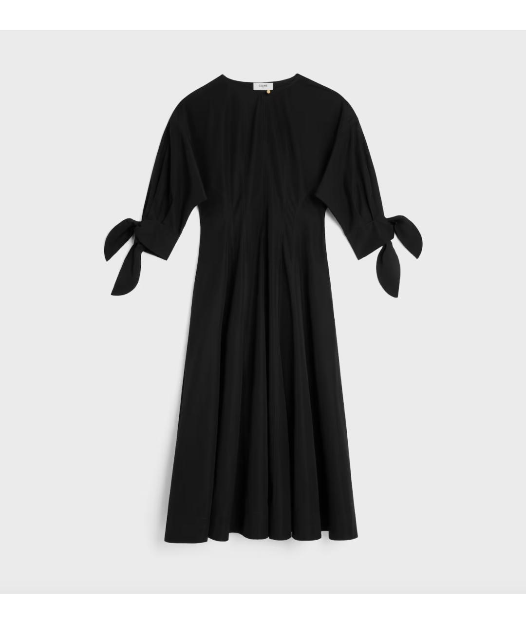 CELINE Черное хлопковое повседневное платье, фото 4