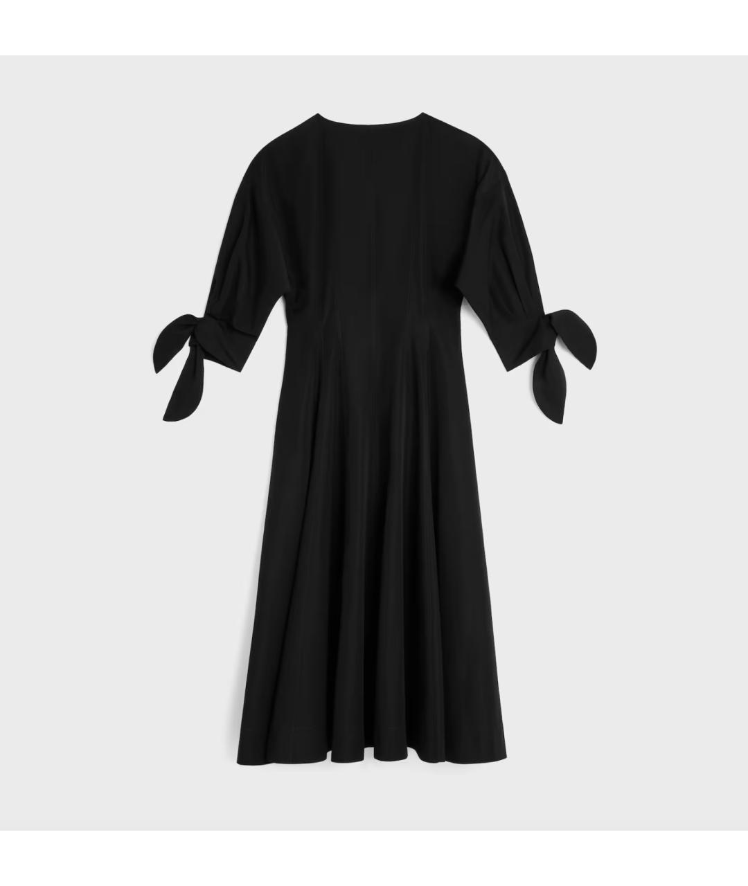 CELINE Черное хлопковое повседневное платье, фото 2