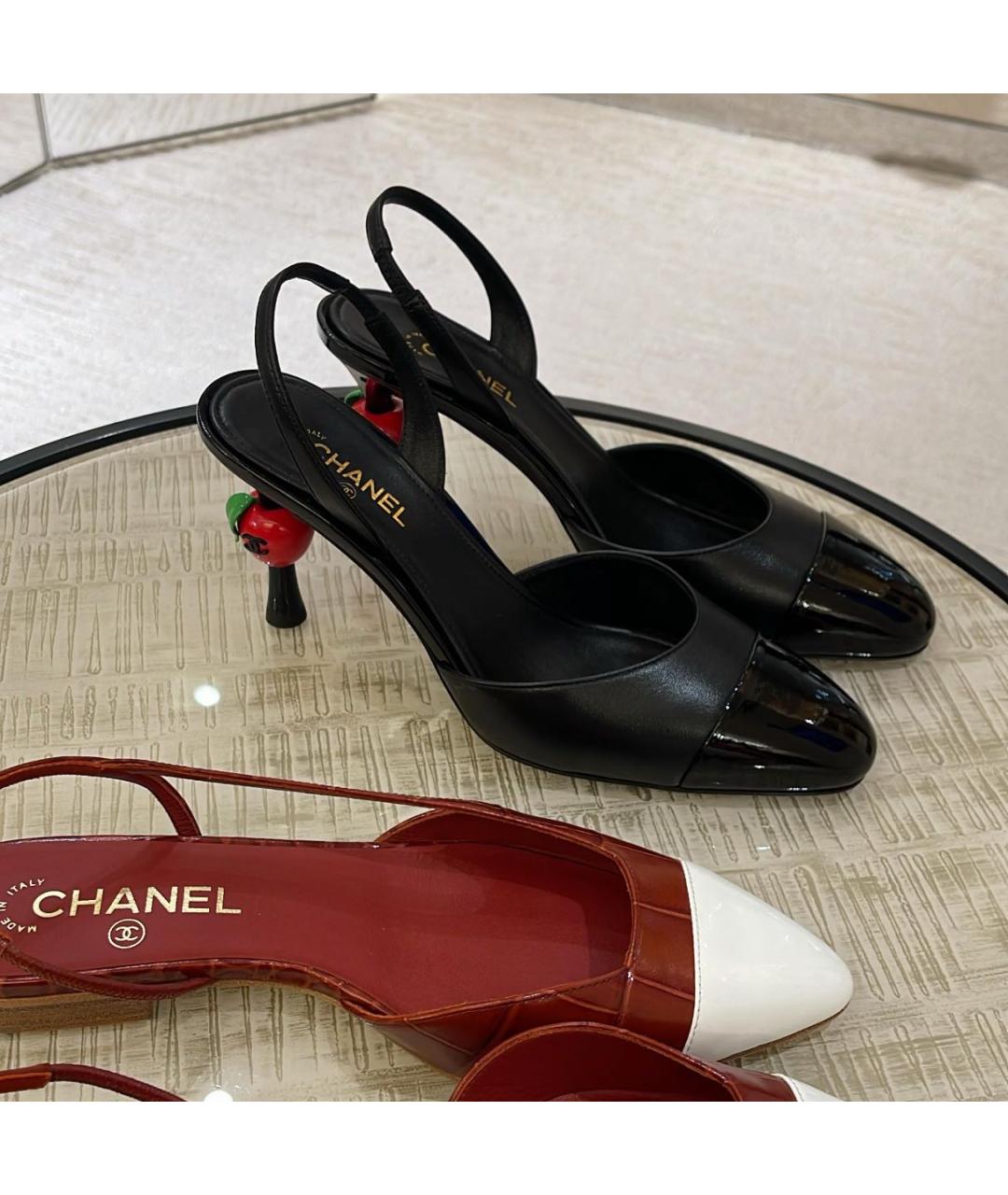 CHANEL Черные кожаные туфли, фото 3