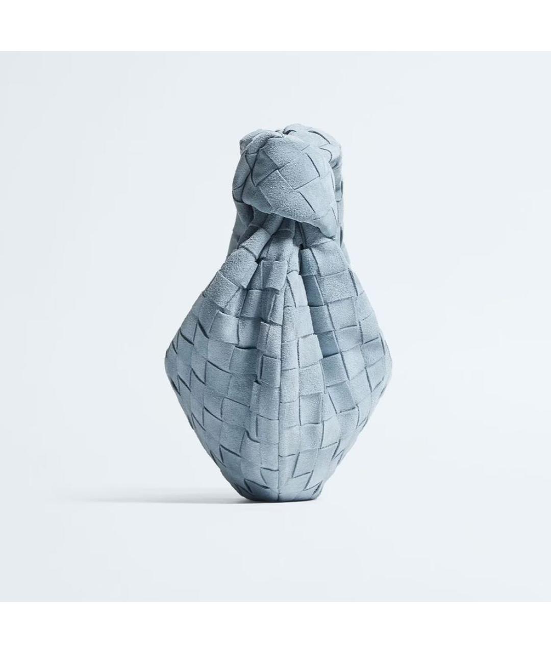 BOTTEGA VENETA Голубая замшевая сумка с короткими ручками, фото 4