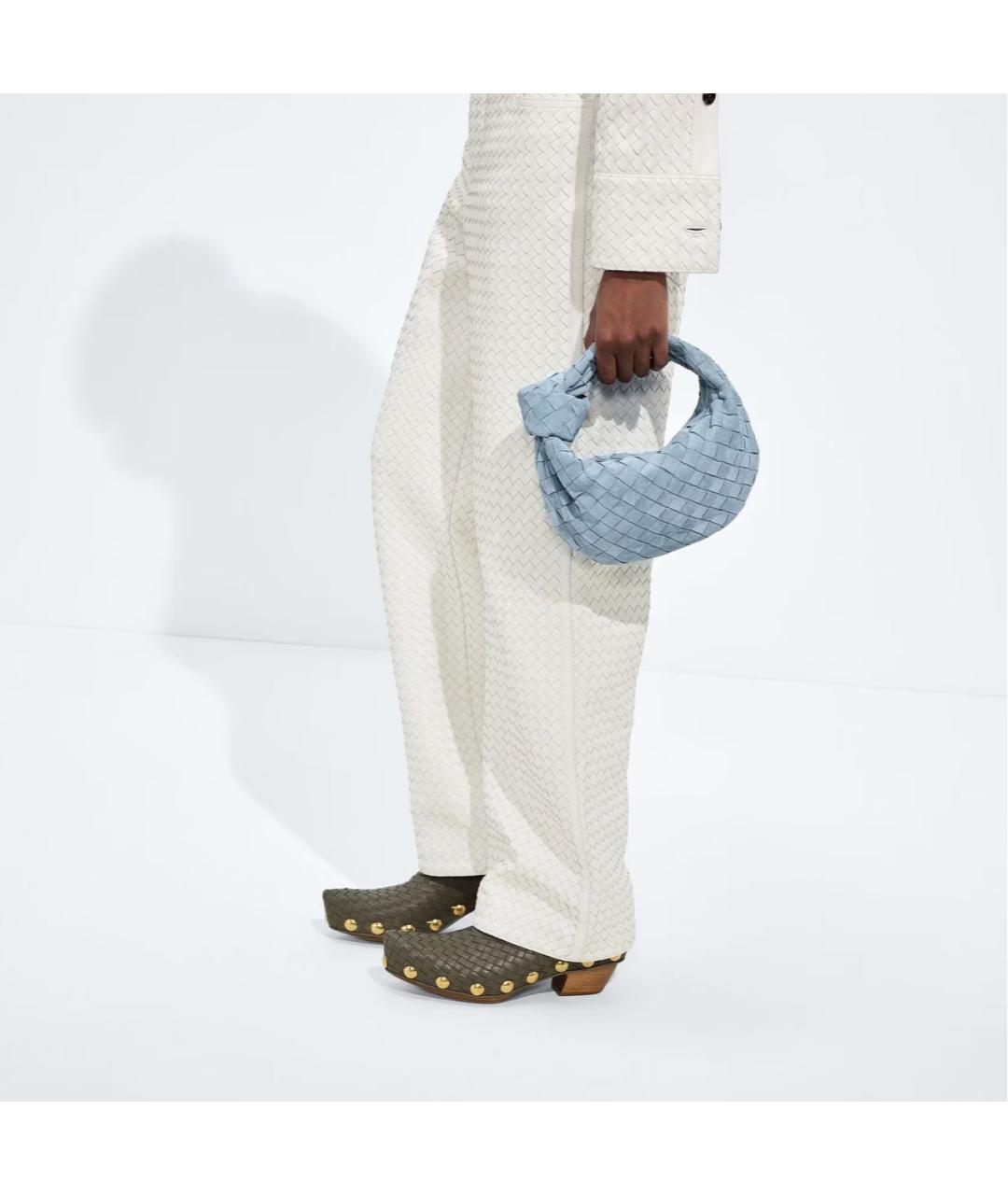 BOTTEGA VENETA Голубая замшевая сумка с короткими ручками, фото 2