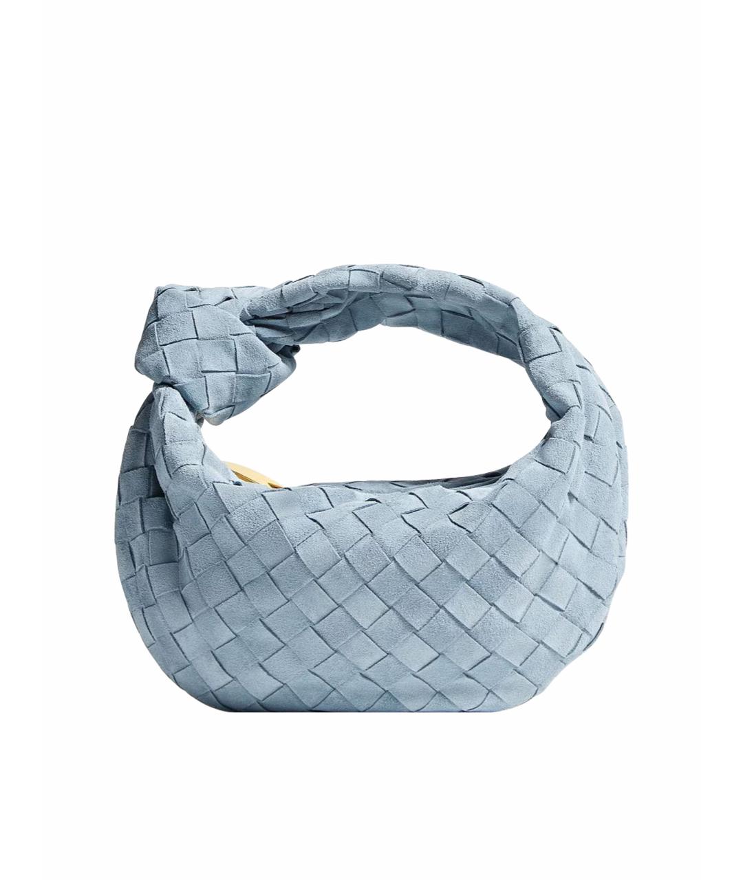 BOTTEGA VENETA Голубая замшевая сумка с короткими ручками, фото 1