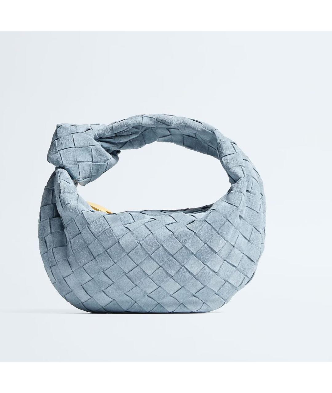 BOTTEGA VENETA Голубая замшевая сумка с короткими ручками, фото 5