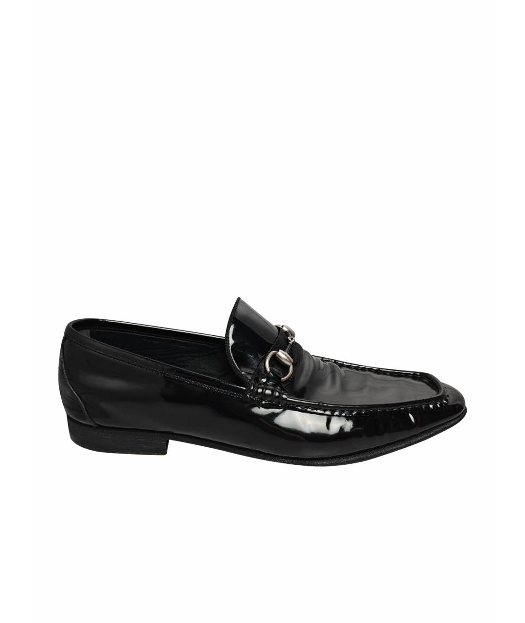 GUCCI Черные лоферы из лакированной кожи, фото 9