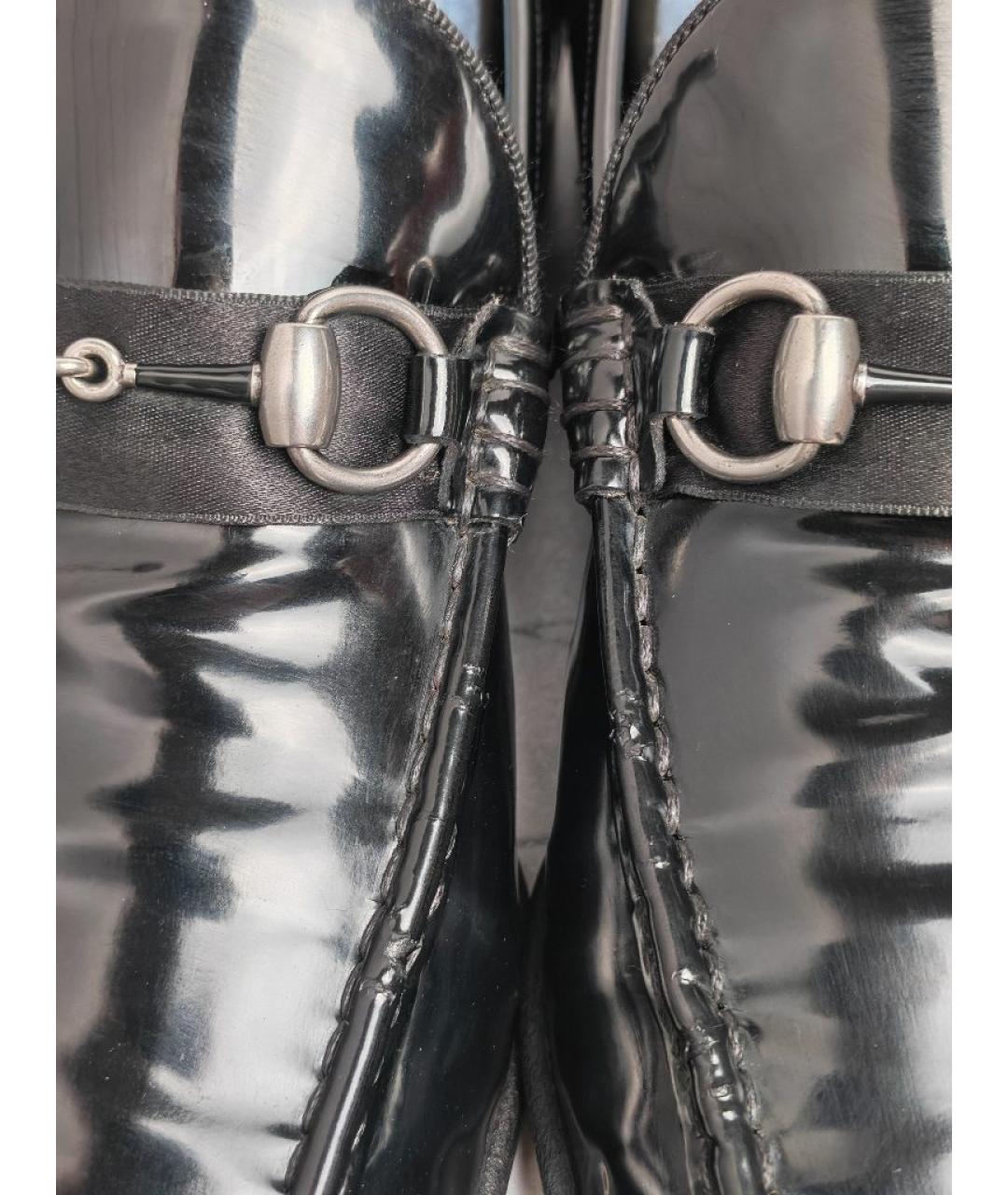 GUCCI Черные лоферы из лакированной кожи, фото 8