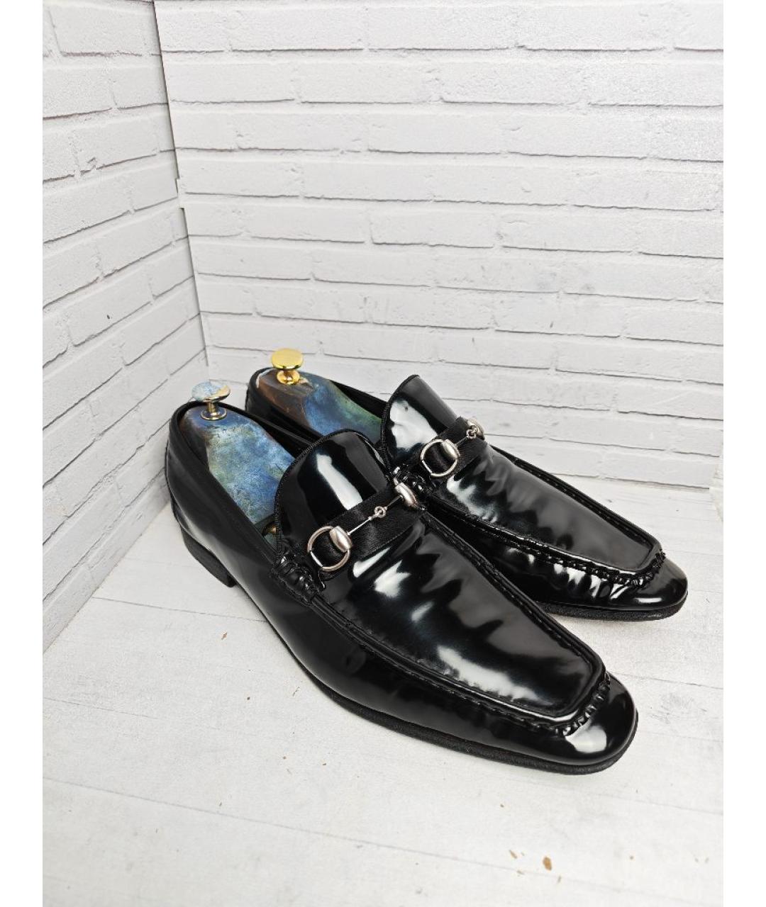 GUCCI Черные лоферы из лакированной кожи, фото 3
