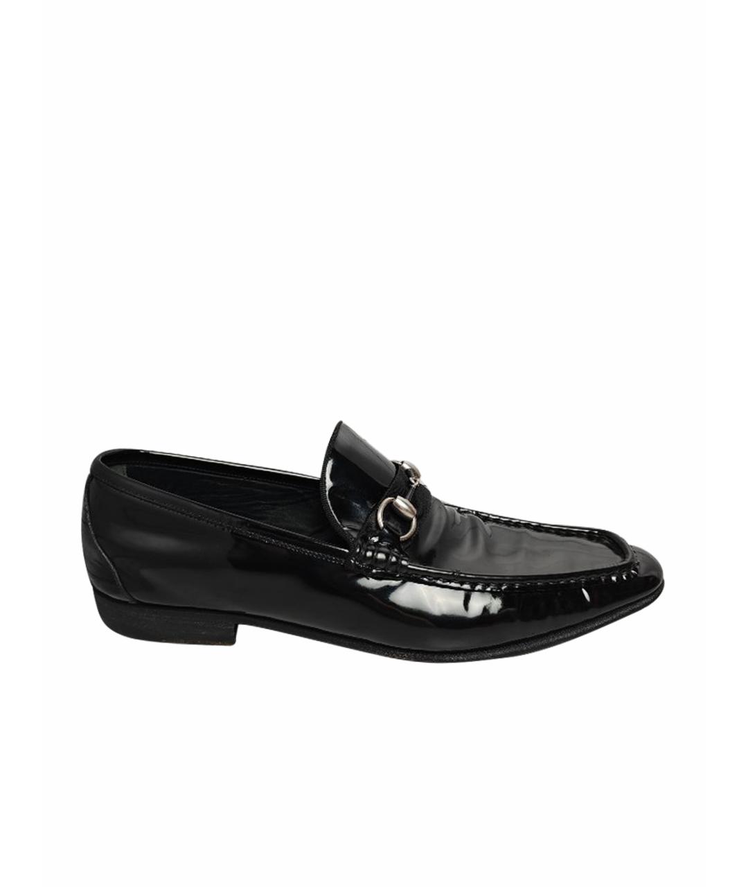 GUCCI Черные лоферы из лакированной кожи, фото 1