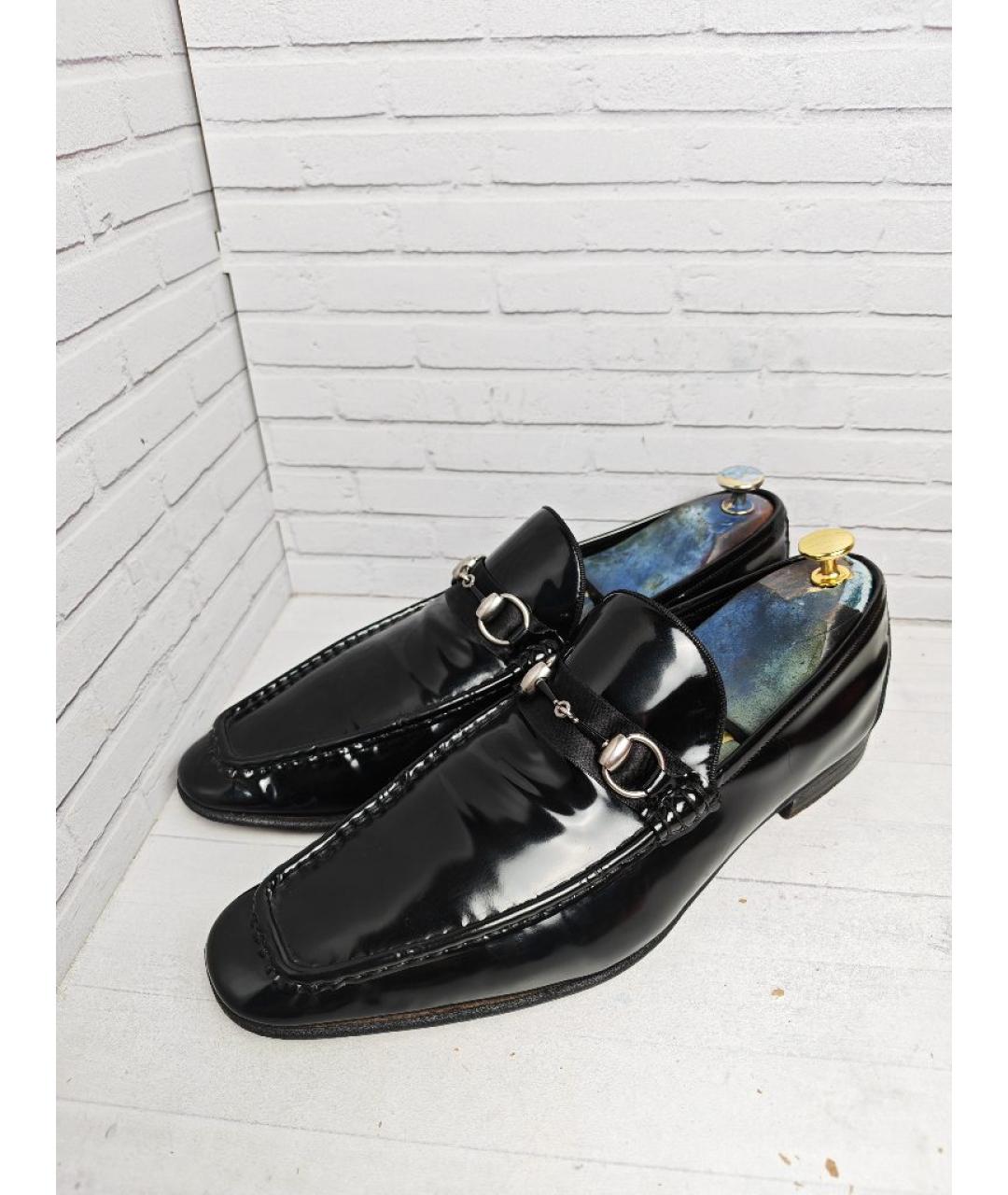 GUCCI Черные лоферы из лакированной кожи, фото 2
