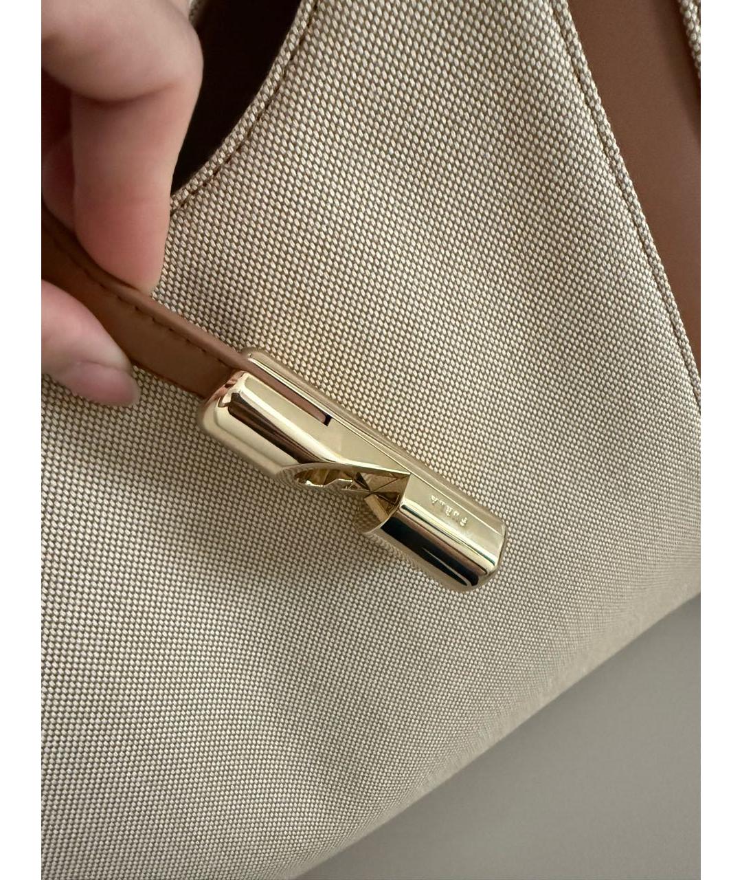 FURLA Бежевая хлопковая сумка тоут, фото 4