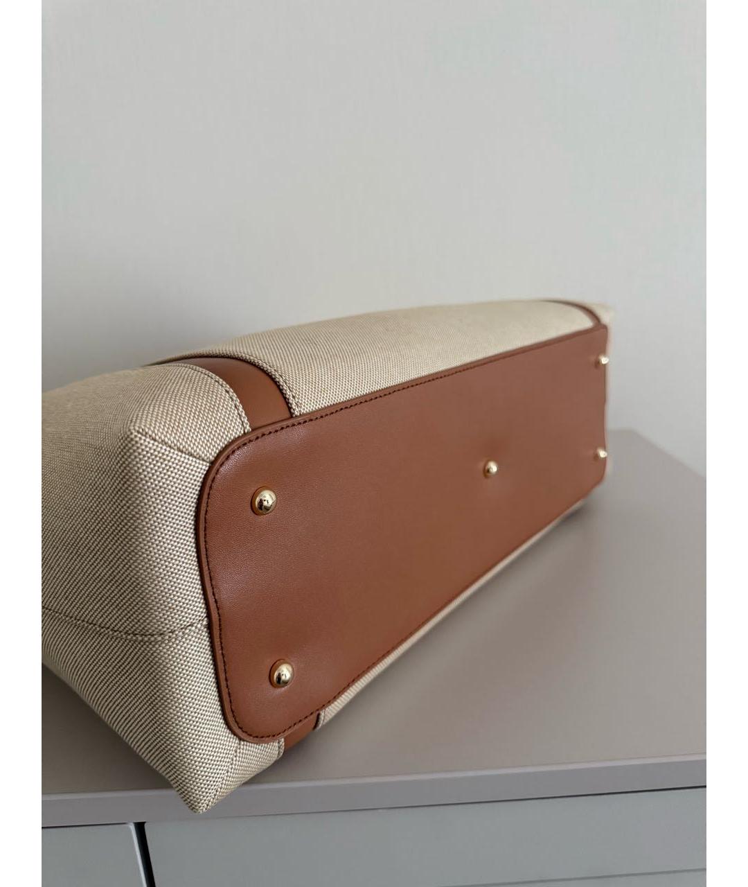 FURLA Бежевая хлопковая сумка тоут, фото 3