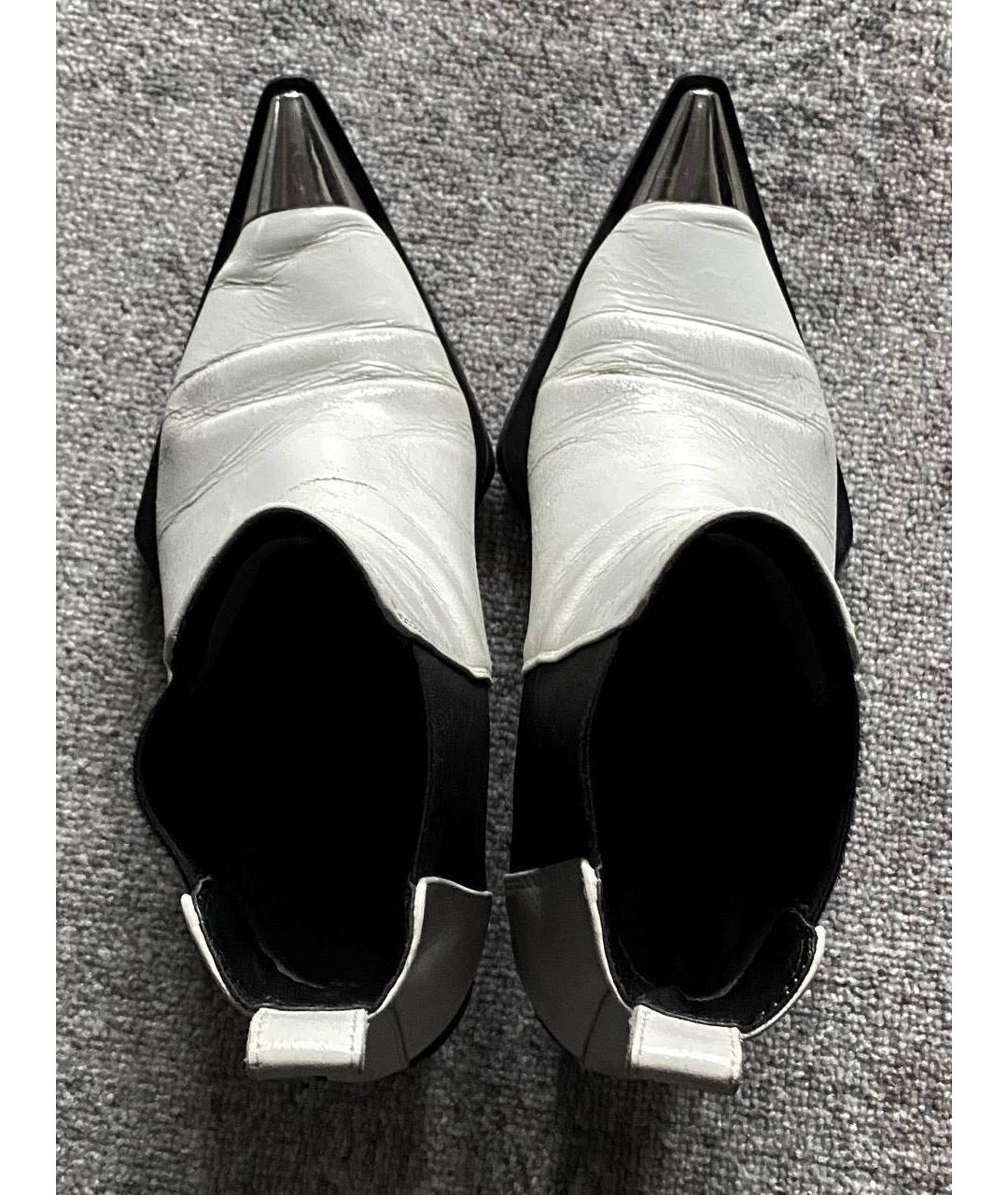 HELMUT LANG Белые кожаные ботинки, фото 3