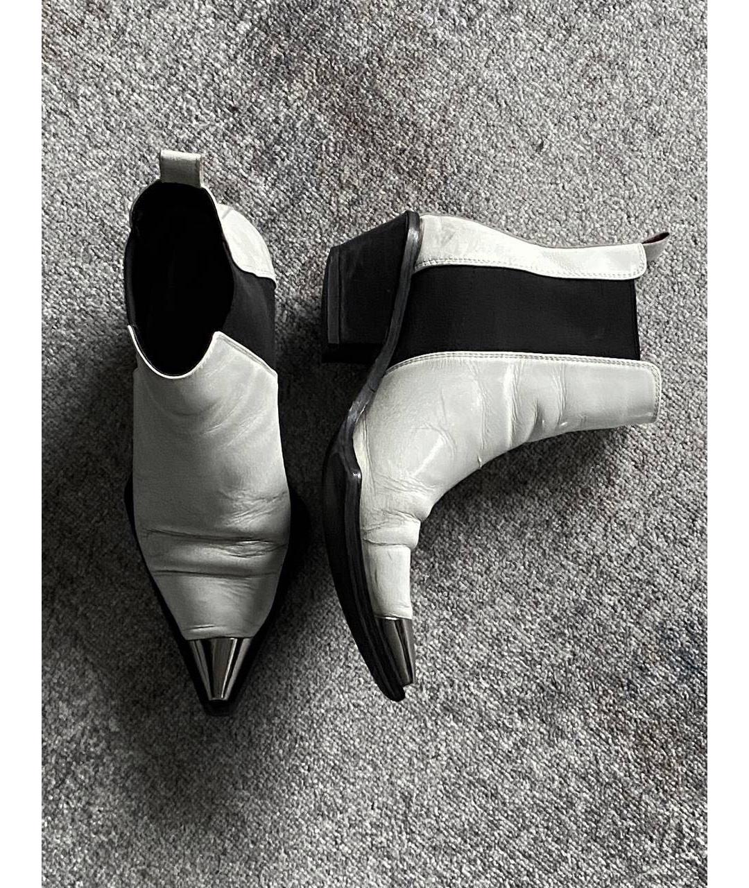 HELMUT LANG Белые кожаные ботинки, фото 2