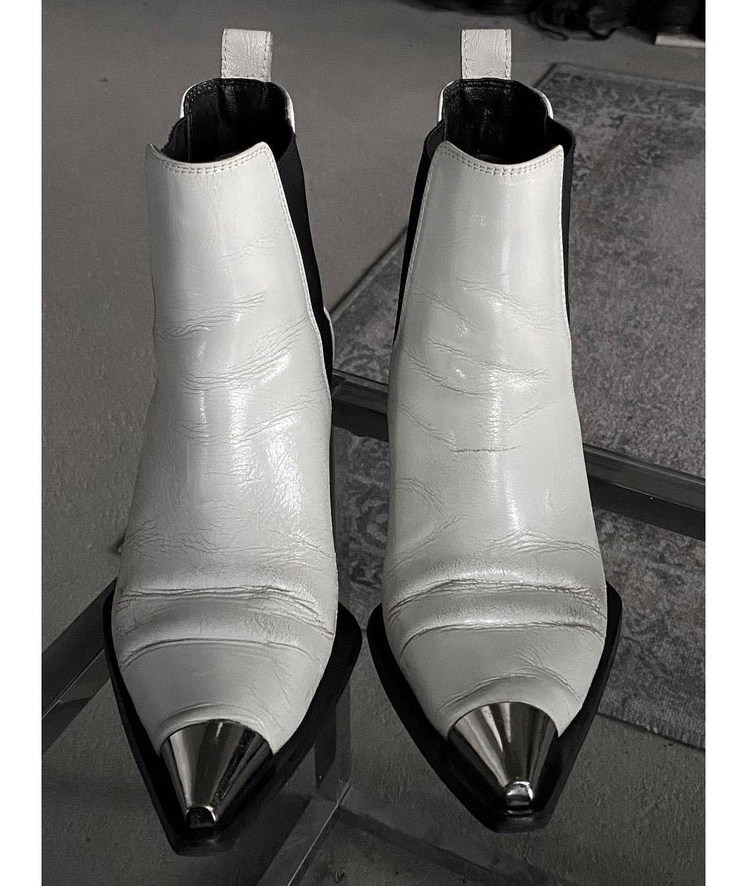 HELMUT LANG Белые кожаные ботинки, фото 4