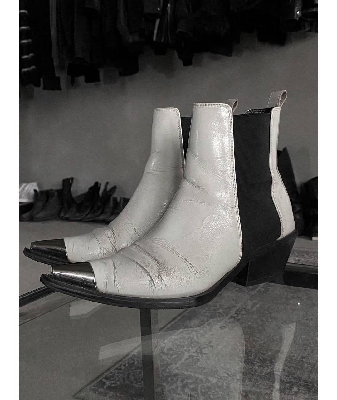 HELMUT LANG Белые кожаные ботинки, фото 6