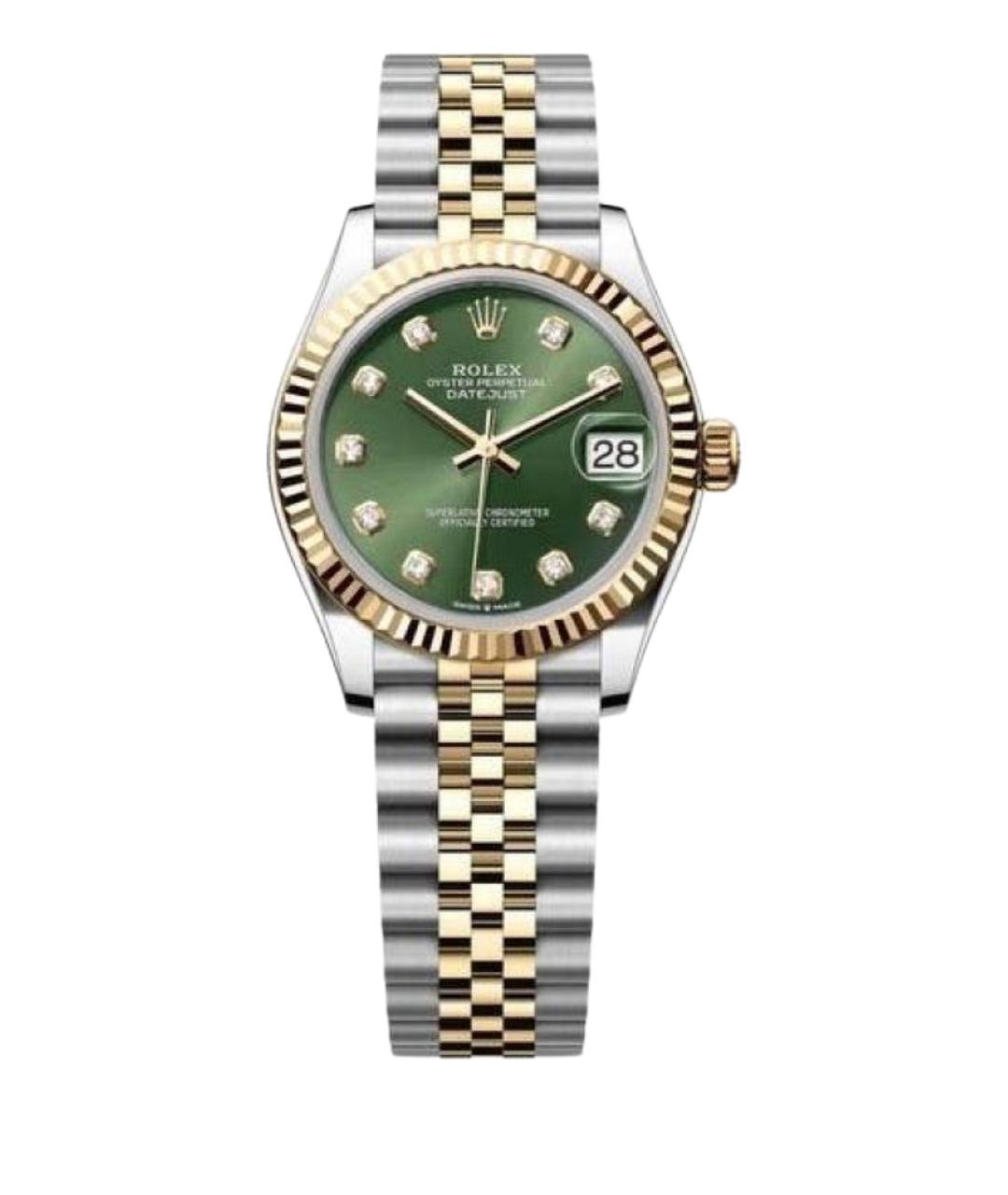 ROLEX Зеленые часы из желтого золота, фото 1