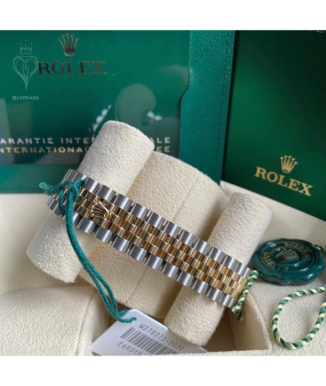 ROLEX Зеленые часы из желтого золота, фото 4