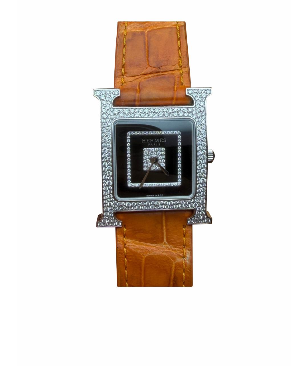 HERMES Черные часы из белого золота, фото 1