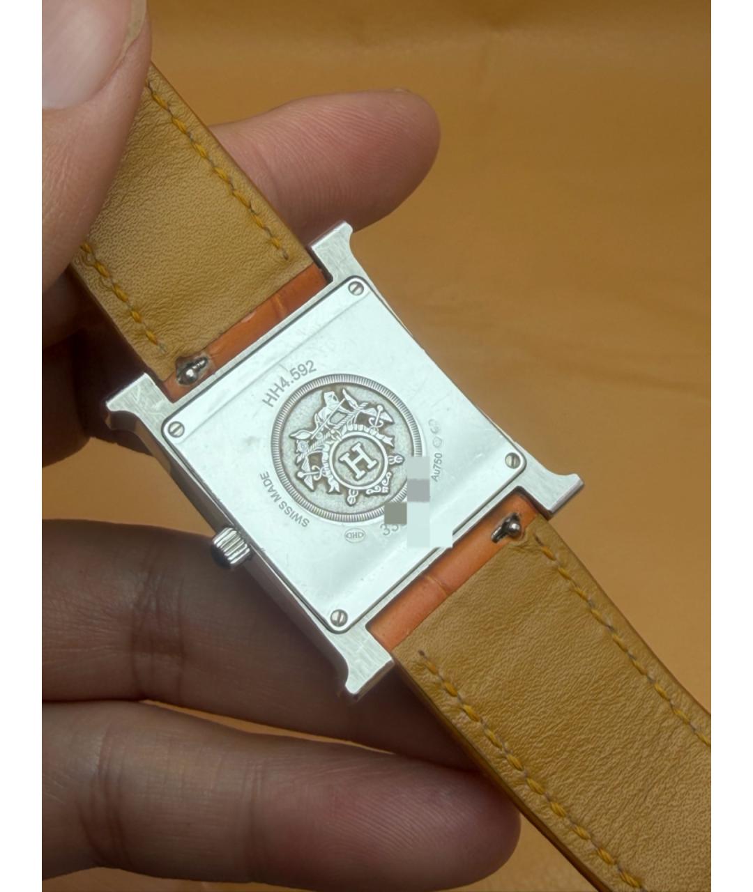 HERMES Черные часы из белого золота, фото 5