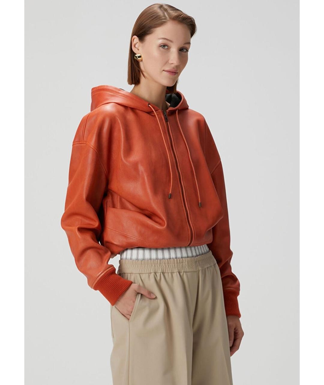 LOEWE Коричневая кожаная куртка, фото 7