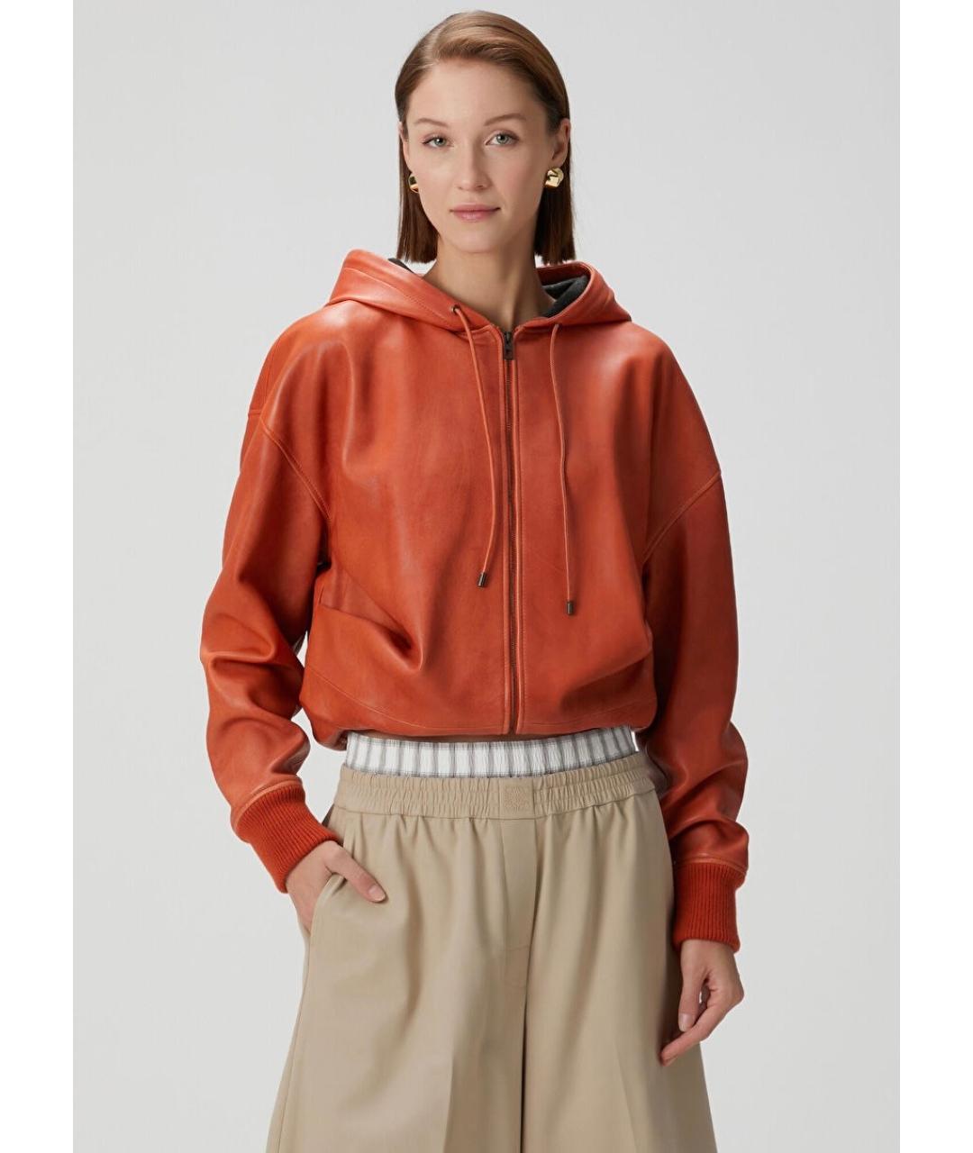 LOEWE Коричневая кожаная куртка, фото 6