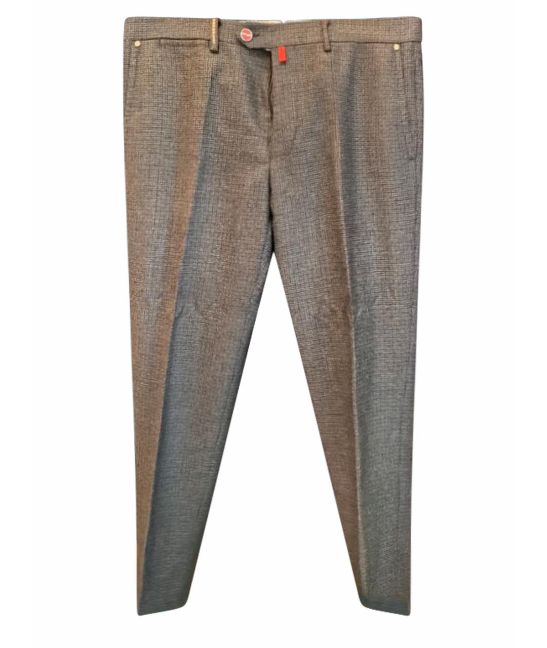 KITON Антрацитовые шерстяные классические брюки, фото 1