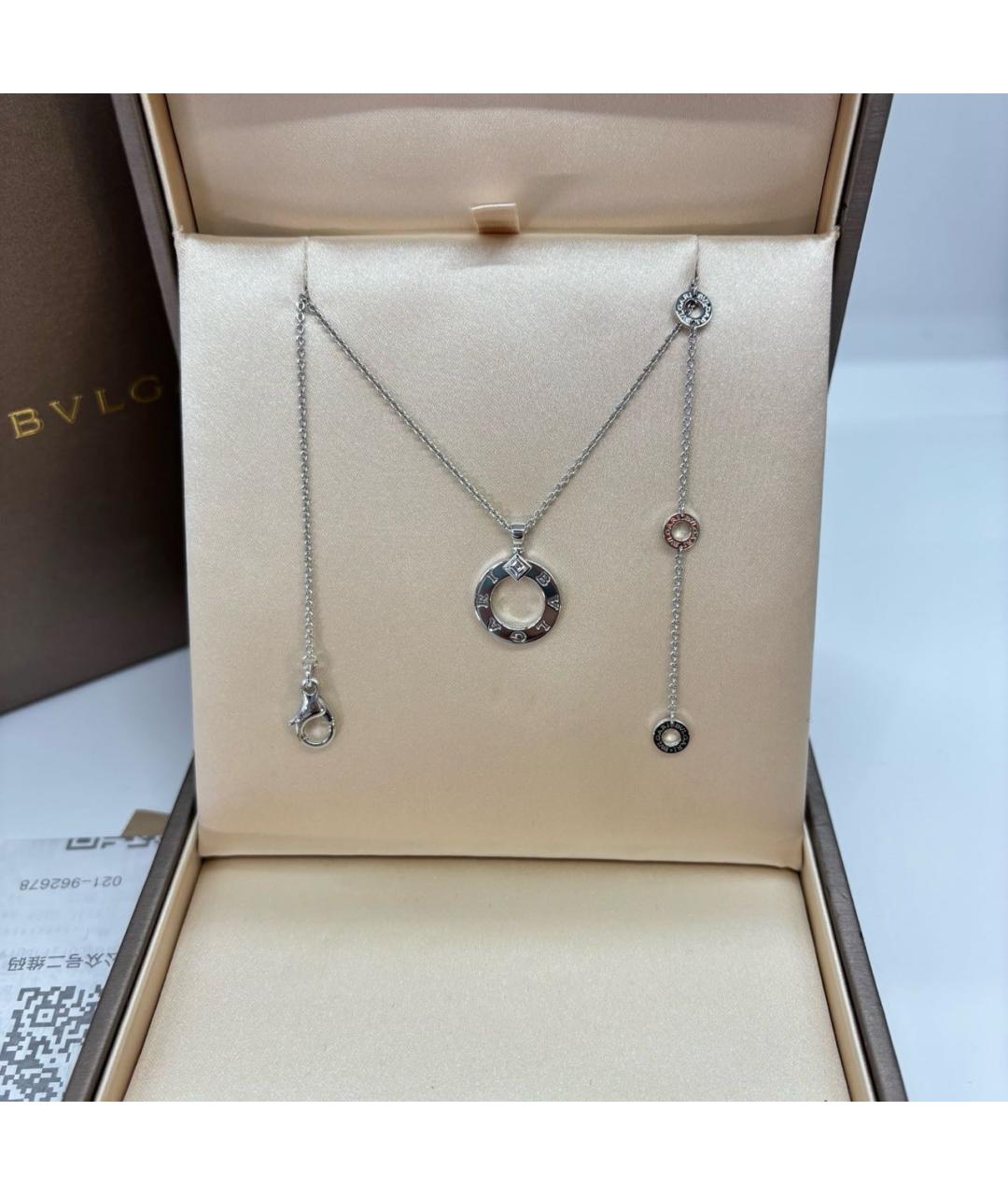 BVLGARI Серебряное колье из белого золота, фото 4