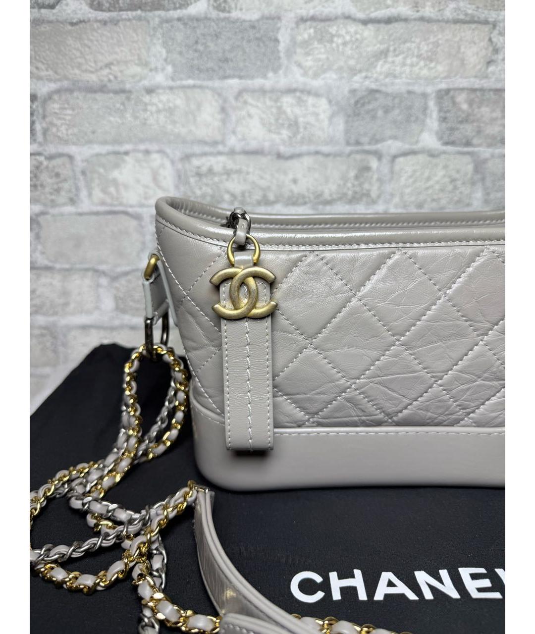 CHANEL Серая кожаная сумка через плечо, фото 4