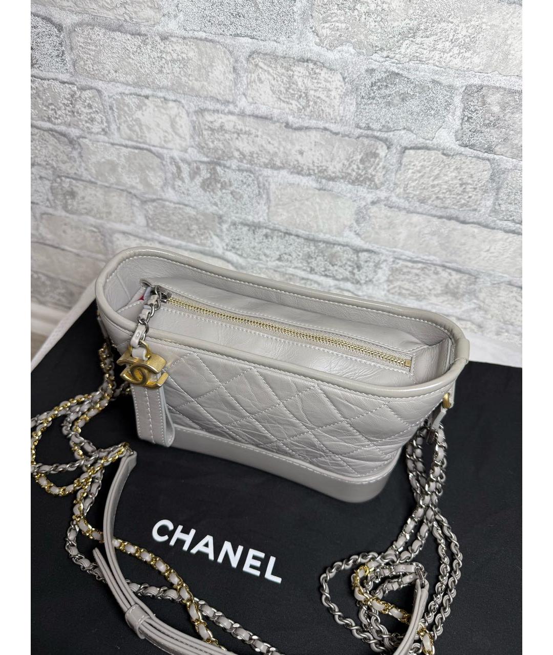 CHANEL Серая кожаная сумка через плечо, фото 3