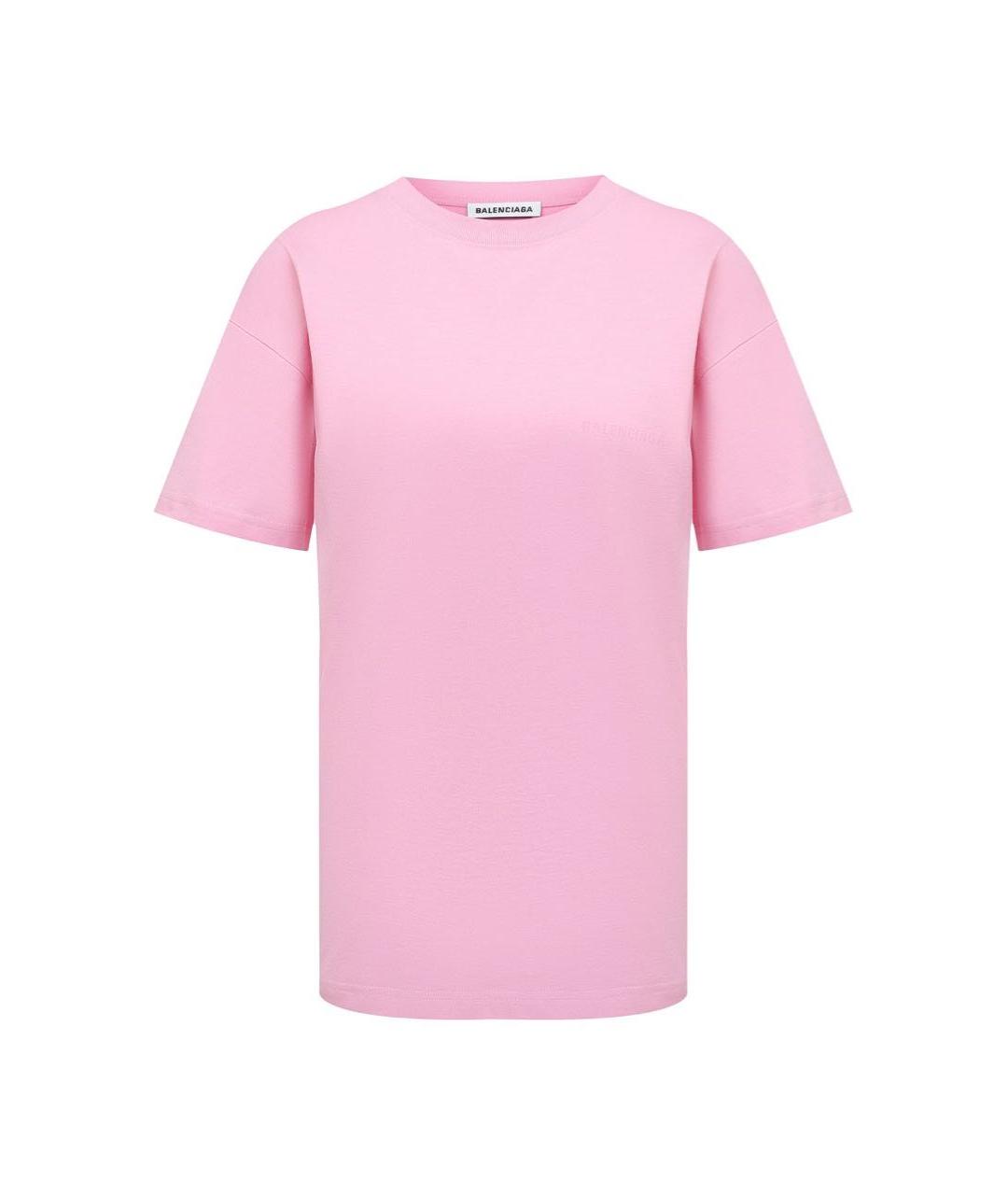 BALENCIAGA Розовая хлопковая футболка, фото 1
