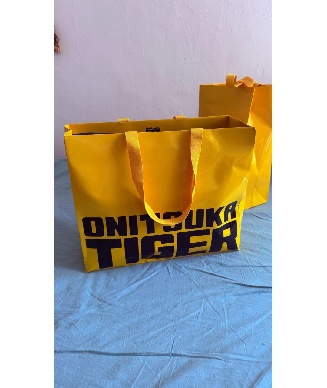 ONITSUKA TIGER Белая кожаная сумка с короткими ручками, фото 6