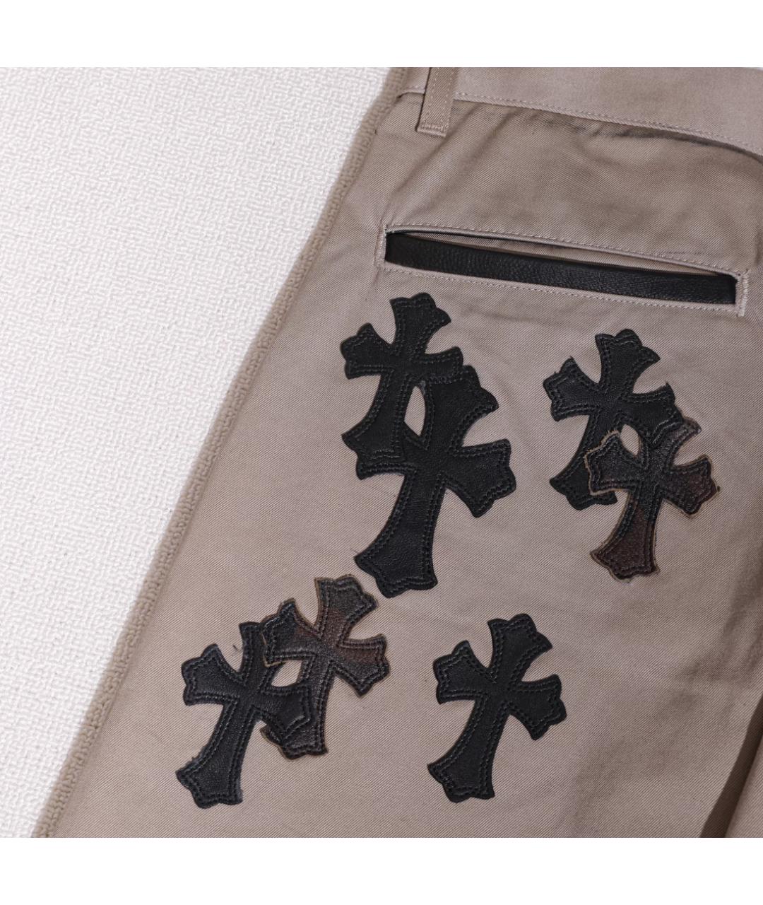 CHROME HEARTS Коричневые хлопковые прямые джинсы, фото 2