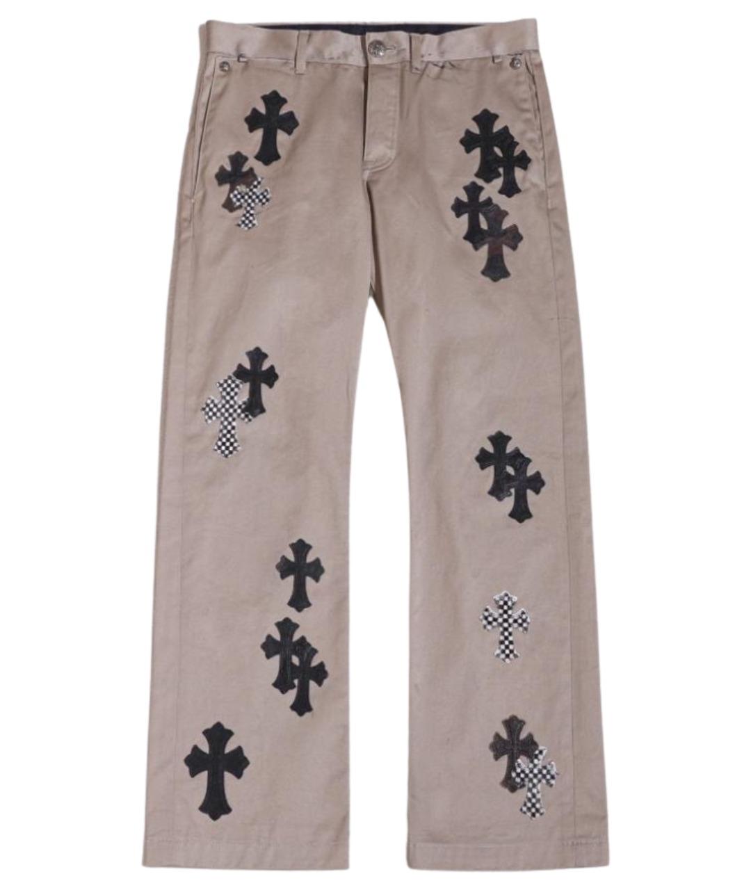 CHROME HEARTS Коричневые хлопковые прямые джинсы, фото 1