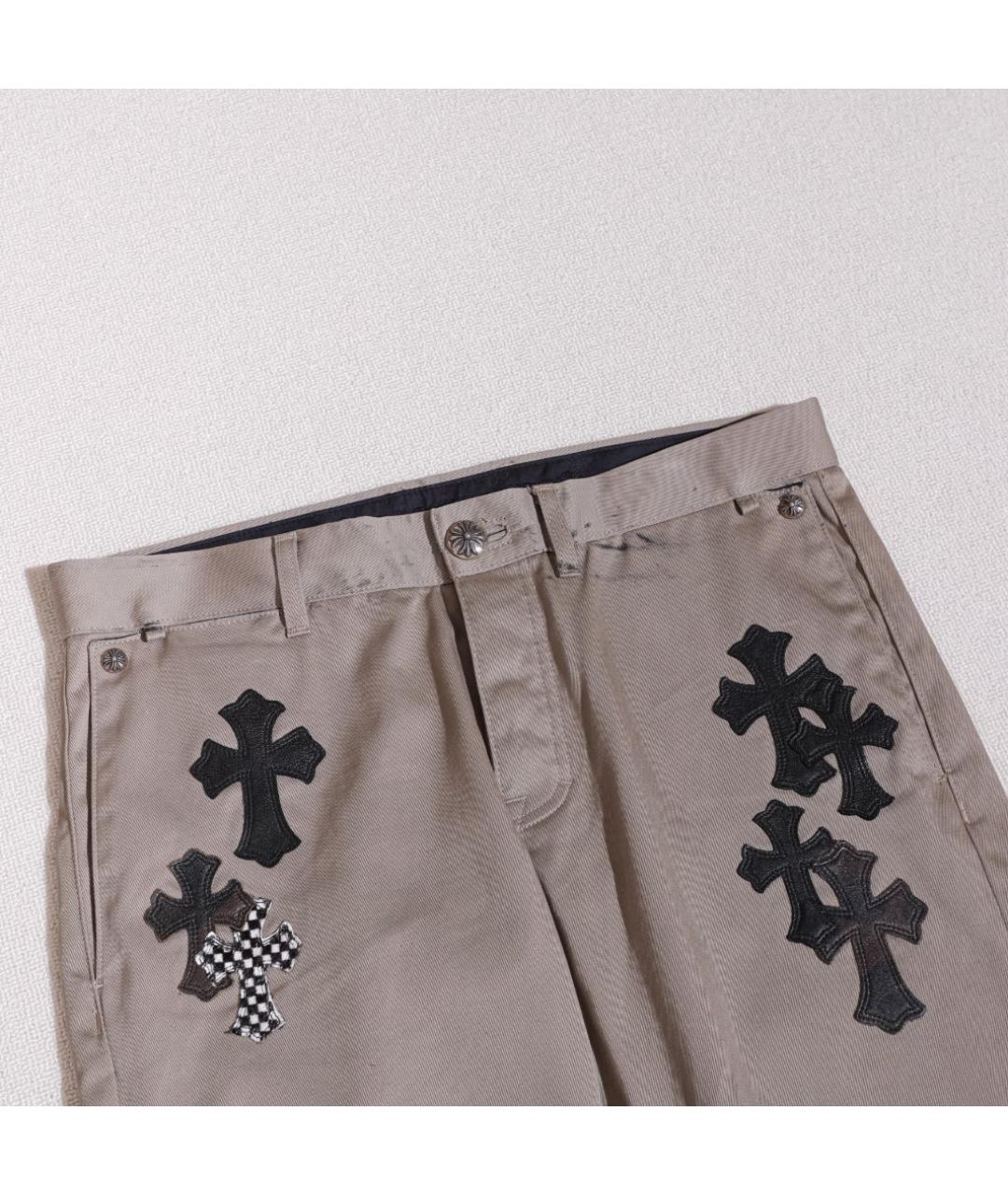 CHROME HEARTS Коричневые хлопковые прямые джинсы, фото 4