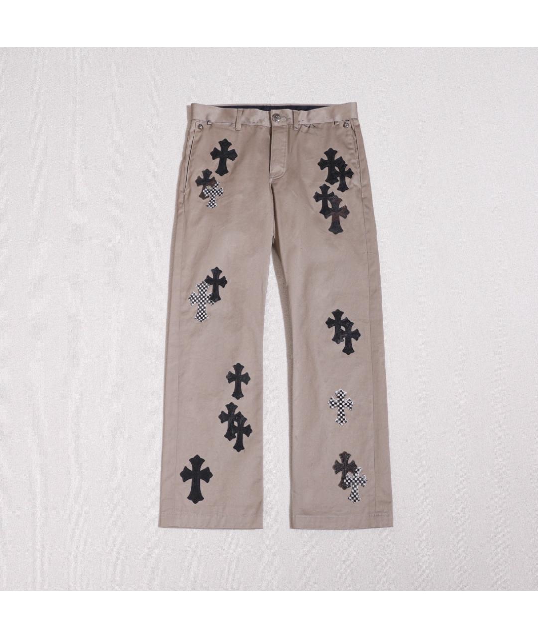 CHROME HEARTS Коричневые хлопковые прямые джинсы, фото 6
