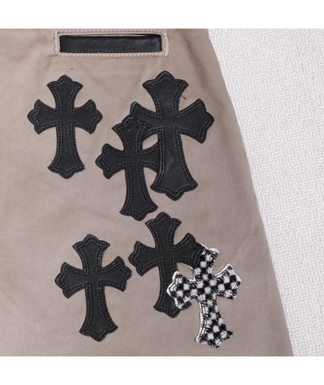 CHROME HEARTS Коричневые хлопковые прямые джинсы, фото 3