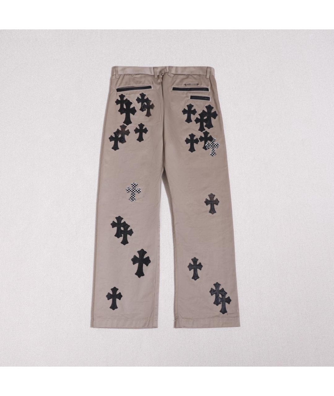 CHROME HEARTS Коричневые хлопковые прямые джинсы, фото 5