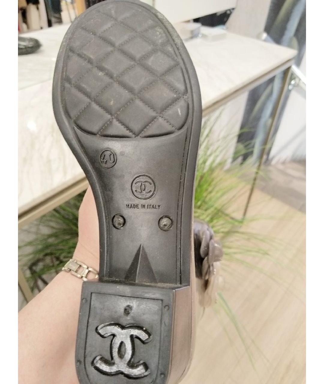 CHANEL Черные резиновые сапоги, фото 4
