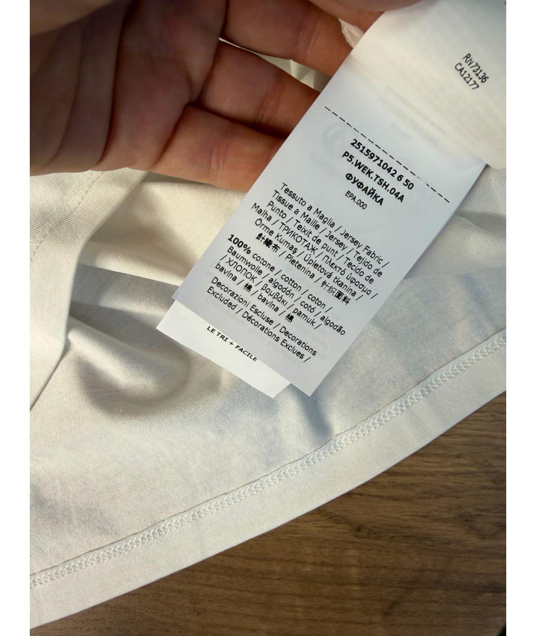 MAX MARA Белая хлопковая футболка, фото 7