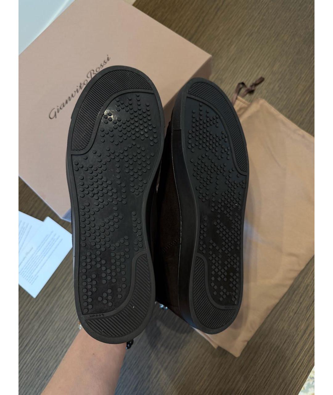 GIANVITO ROSSI Коричневые замшевые кеды, фото 8