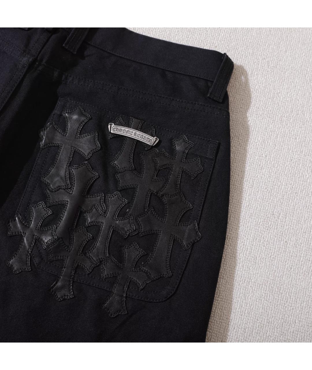 CHROME HEARTS Черные хлопковые прямые джинсы, фото 6