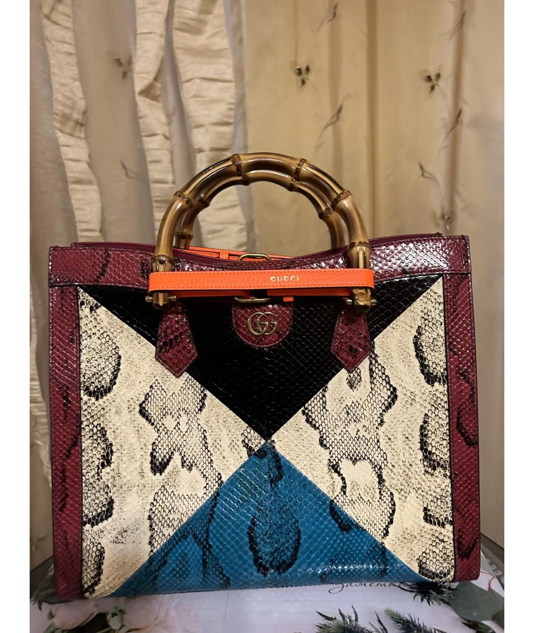 GUCCI Мульти сумка с короткими ручками из экзотической кожи, фото 7
