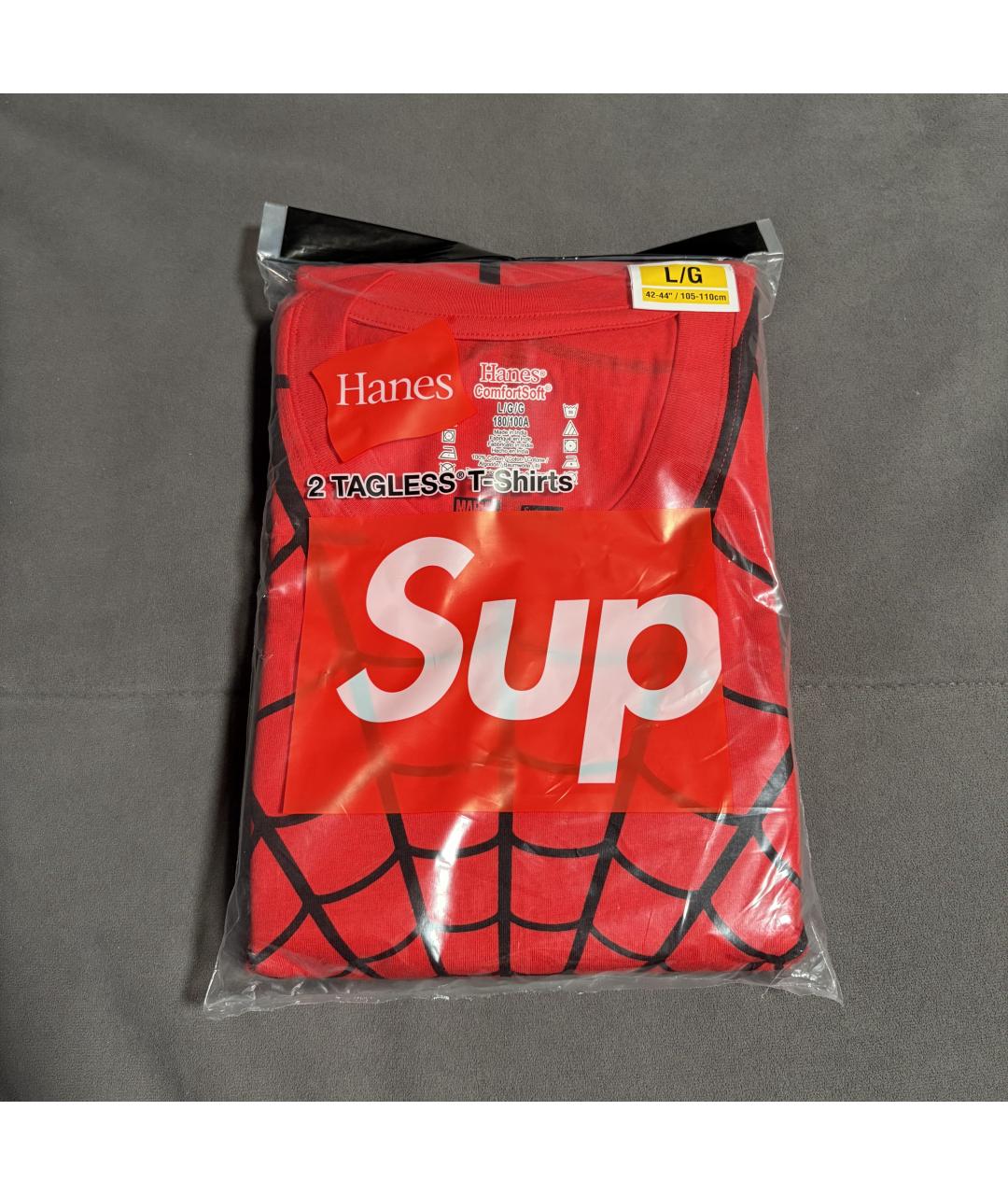 SUPREME Красная хлопковая футболка, фото 2