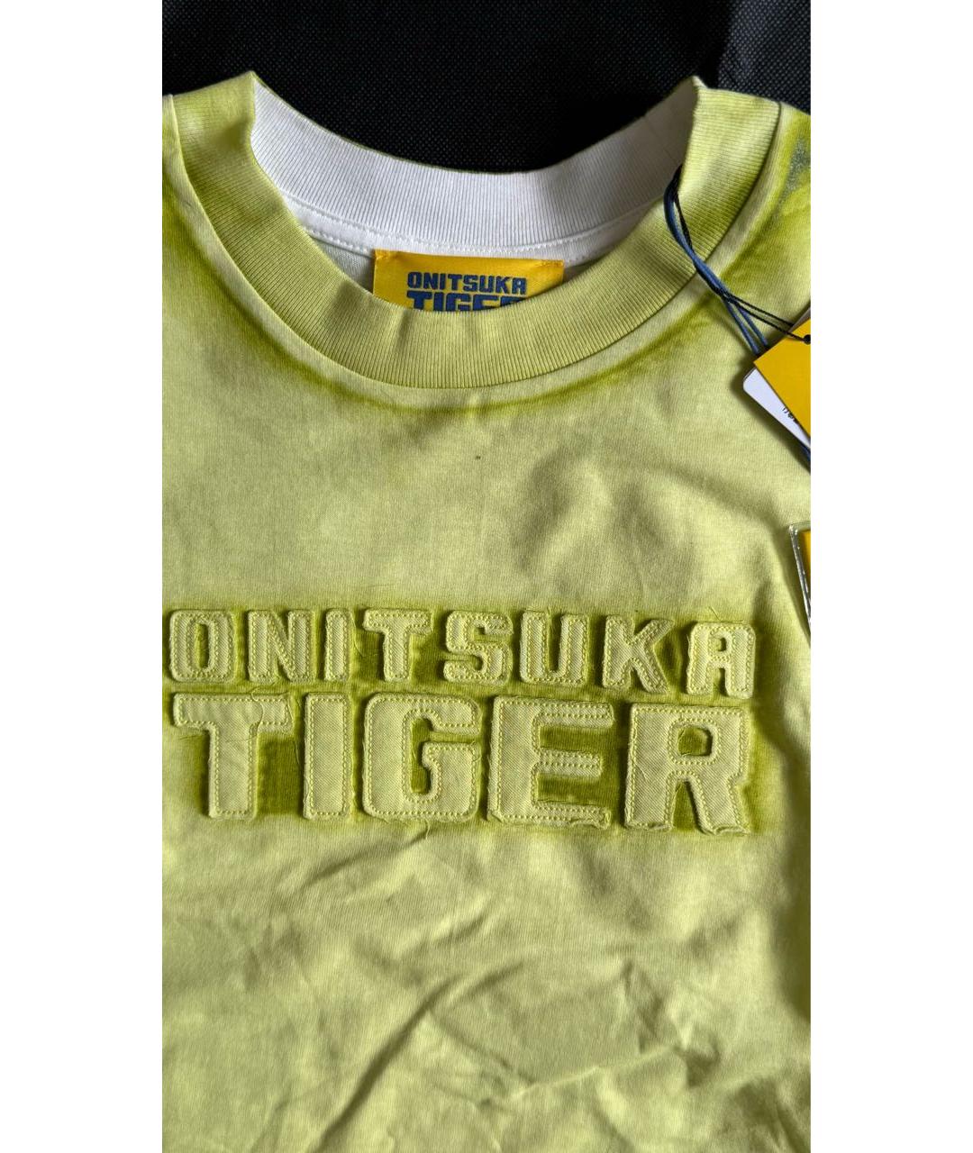 ONITSUKA TIGER Салатовая хлопковая футболка, фото 2